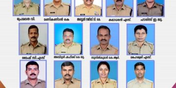 മുഖ്യമന്ത്രിയുടെ മെഡലിന് തിരഞ്ഞെടുക്കപ്പെട്ട ജില്ലയിലെ ഉദ്യോഗസ്ഥർ