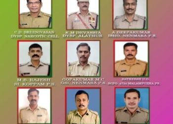 മികവിന് ബാഡ്ജ് ഓഫ് ഹോണറിന് അർഹരായ പോലീസുകാർ