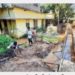 കാഞ്ഞിരപ്പുഴ  റോഡ് നിർമാണത്തിനിടെ : പൈപ്പ് പൊട്ടി വീടുകളിലേക്ക് വെള്ളംകയറി ﻿