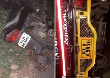 യാക്കര തോട്ടങ്കലിൽ ബൈക്കും ഓട്ടോയും ഇടിച്ച് ഒരാൾക്ക് പരിക്ക്