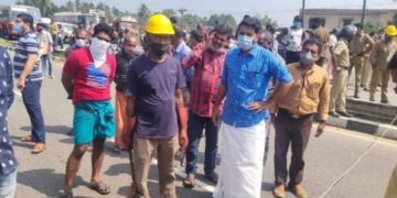 വൈദ്യുത കമ്പി തകർന്നുവീണ് മണിക്കൂറുകൾ ഗതാഗത കുരുക്ക്