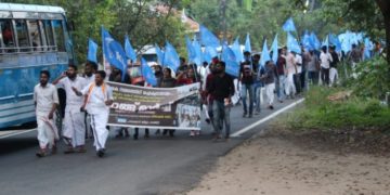 കർഷക സമരത്തിന് ഐക്യദാർഢ്യം അർപ്പിച്ച് കെ.എസ്.യു. ലോങ്ങ്‌ മാർച്ച്.