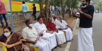 കർഷകർക്ക് ഐക്യദാർഢ്യവുമായി ചിത്രകാരൻമാർഒറ്റ കാൻവാസിൽവർണവിസ്മയം