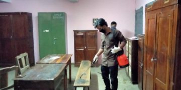 എലപ്പുള്ളി ഹയർസെക്കൻഡറി സ്‌കൂൾ അണു വിമുക്തമാക്കി