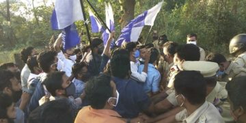 എം.ബി രാജേഷിൻ്റെ വസതിയിലേക്ക് ഫ്രറ്റേണിറ്റി പ്രതിഷേധ മാർച്ച് നടത്തി