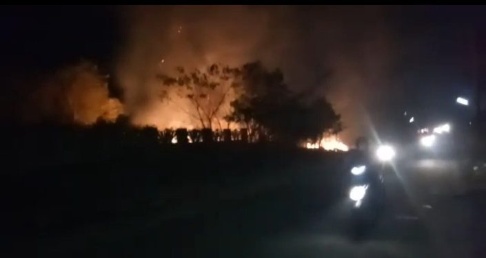 മലമ്പുഴമാട്ടുമന്ത  ശ്മശാനത്തിലെ ഉണക്കപ്പൂല്ലിന് തീപിടിച്ചു