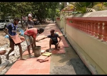 സൈക്കിൾ പാത: നിർമ്മാണ പ്രവർത്തനം പുരോഗമിക്കുന്നു.