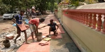 സൈക്കിൾ പാത: നിർമ്മാണ പ്രവർത്തനം പുരോഗമിക്കുന്നു.