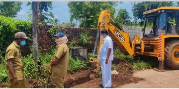 നായാടിക്കുന്നിലെ വെള്ളക്കെട്ടിന് താത്ക്കാലിക പരിഹാരമായി