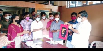 ബിരിയാണി ഫെസ്റ്റിലേക്ക് സായികിരൺ   ചെഗുവേരയുടെ ചിത്രം വരച്ചു നൽകി