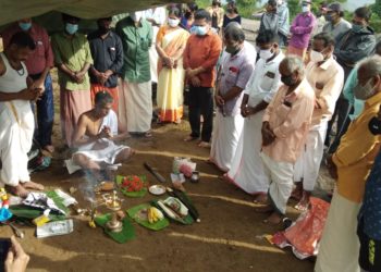 രാമശ്ശേരിയിൽ ഗാന്ധി ആശ്രമം സ്ഥാപിക്കുന്നതിനായി ഭൂമിപൂജയും കുറ്റിയടിക്കൽ കർമ്മവും നടത്തി