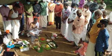 രാമശ്ശേരിയിൽ ഗാന്ധി ആശ്രമം സ്ഥാപിക്കുന്നതിനായി ഭൂമിപൂജയും കുറ്റിയടിക്കൽ കർമ്മവും നടത്തി