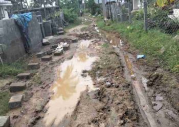 മഴക്കാലമായതോടെ ചെളിക്കുളമായി പിലാത്തുർമേട് ദയാ നഗർ റോഡ്.