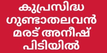 നിരവധി ക്രിമിനല്‍ കേസുകളിലെ പ്രതി ഗുണ്ടാ നേതാവ് മരട് അനീഷിനെ  പോലീസ് പിടിയിൽ