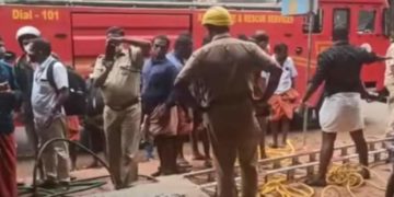 കെട്ടിടത്തിന്റെ മുകളിൽ നിന്ന് താഴെയുള്ള കിണറ്റിലേക്ക് വീണ് അതിഥി തൊഴിലാളികൾക്ക് ദാരുണാന്ത്യം