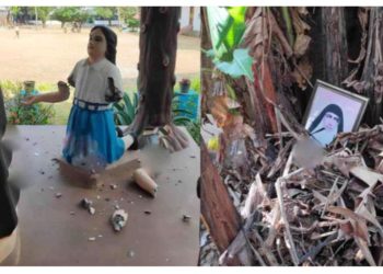 കോൺവെന്‍റ് സ്കൂളിൽ അക്രമം,കുരിശുമാല പൊട്ടിച്ചിടുകയും പ്രതിമകളുടെ കൈ നശിപ്പിക്കുകയും ചെയ്തു