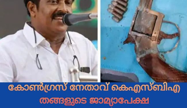 തോക്കുമായി പിടിയിലായ കോണ്‍ഗ്രസ് നേതാവ് കെഎസ്ബിഎ തങ്ങളുടെ ജാമ്യാപേക്ഷ ഇന്ന് സമര്‍പ്പിക്കും