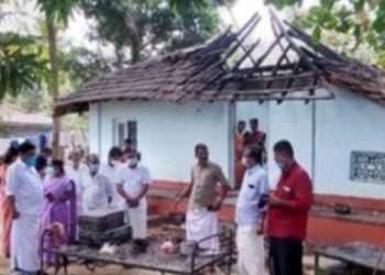 പാചക വാതകം ചോർന്ന് വീട് കത്തിനശിച്ചു
