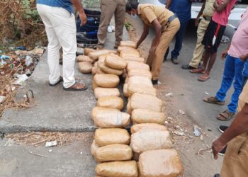 വാളയാര്‍ ചെക്ക് പോസ്റ്റില്‍  82 കിലോഗ്രാം കഞ്ചാവ് പിടികൂടി,