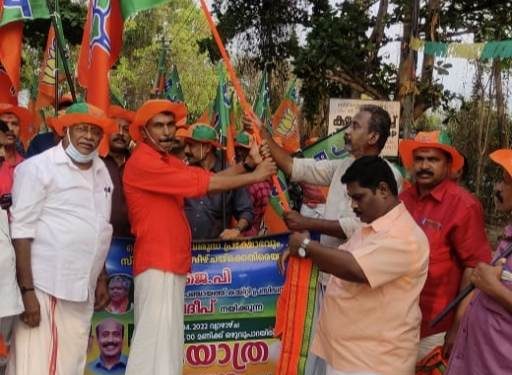 പല്ലശ്ശന പഞ്ചായത്തിൽ ബി ജെ പി കെ റെയിൽ വിരുദ്ധ പദയാത്ര നടത്തി.