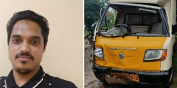 നിയന്ത്രണം വിട്ട മിനി ടെമ്പോ മറിഞ്ഞ് ഡ്രൈവർ മരിച്ചു.