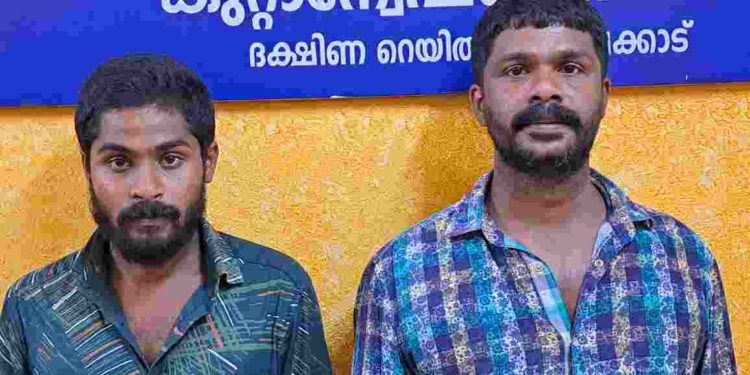 ട്രെയിനിൽ കഞ്ചാവ് കടത്ത് രണ്ട് യുവാക്കൾ അറസ്റ്റിൽ.