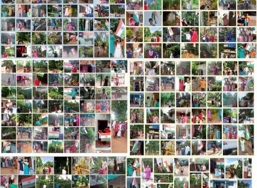 മുഴുവൻ വീടുകളിലും ദേശീയ പതാക ഉയർത്തി പല്ലാവൂർ ഗവ: എൽ.പി.സ്കൂൾ