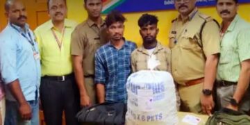 9.6 കിലോ കഞ്ചാവുമായി ഒഡിഷ സ്വദേശികൾ  ഒലവക്കോട് പിടിയിൽ