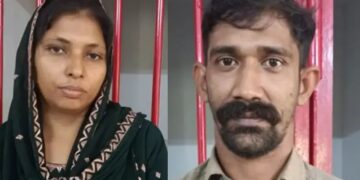 പ്രായപൂര്‍ത്തിയാവാത്ത കുട്ടികളെ കട്ടിലില്‍ കെട്ടിയിട്ട് മര്‍ദിച്ചു:  മാതാവും കാമുകനും അറസ്റ്റില്‍.