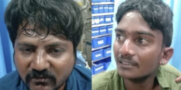 മോഷ്ടാക്കളായ രണ്ടു് യുവാക്കളെ സാഹസീകമായി പോലീസ് പിടികൂടി.
