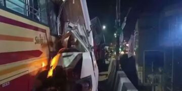 കെ എസ്ആര്‍ടിസി ബസ്സും ഗുഡ്സ് വാനും കൂട്ടിയിടിച്ചു പാലക്കാട് സ്വദേശി മരിച്ചു