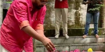 കരുണാകരൻ്റെ സ്മൃതി മണ്ഡപത്തിലെത്തി സരിൻ; ലീഡറുടെ പേരിലും പോര്