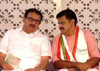 കോണ്‍ഗ്രസില്‍ ചേര്‍ന്നതിന് ശേഷം ആദ്യമായി സന്ദീപ് വാര്യര്‍ കെ മുരളീധരനൊപ്പം വേദി പങ്കിട്ടു.