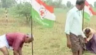 എലപ്പുള്ളിയിലെ നിർദിഷ്ട മദ്യ നിർമാണ സ്ഥലത്ത് കൊടികുത്തി