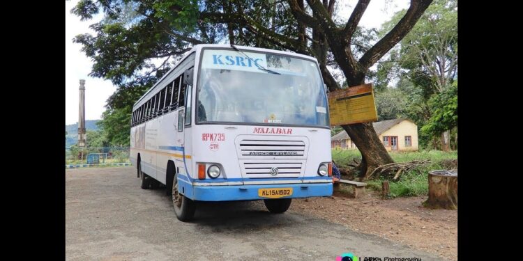 ഓടുന്ന കെഎസ്‌ആര്‍ടിസി ബസിന് മുകളില്‍ മരം പൊട്ടി വീണു; ഡ്രൈവര്‍ക്ക് പരിക്ക്