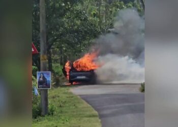 ധോണിയിൽ കാർ കത്തി ഒരാൾ മരിച്ചു, ആത്മഹത്യയെന്ന് പ്രാഥമി നിഗമനം