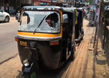 കടുത്ത ചൂടില്‍ ഓട്ടോറിക്ഷയുടെ ഗ്ലാസ് പൊട്ടിച്ചിതറി